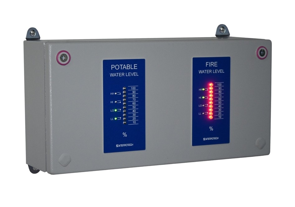 LED remote level displays for fire water and potable water tanks