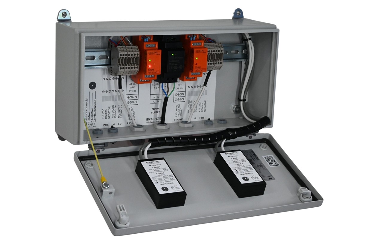 Tank level systems with low level filling and high level stopping pump control